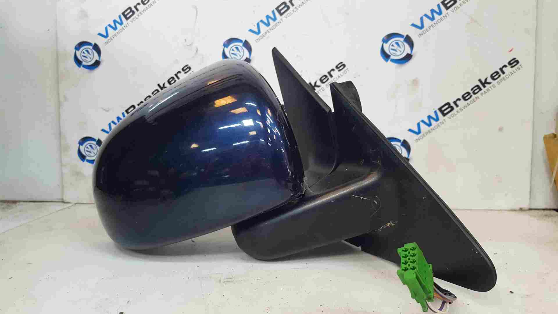 Volkswagen Beetle 1998-2006 Drivers OS Wing Mirror Blue LC5R