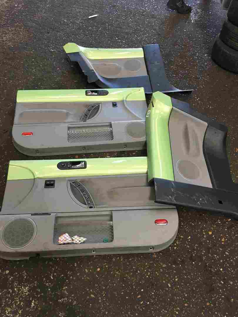 Volkswagen Beetle 1999-2006 Interior Door Card Set Green Trim Cards
