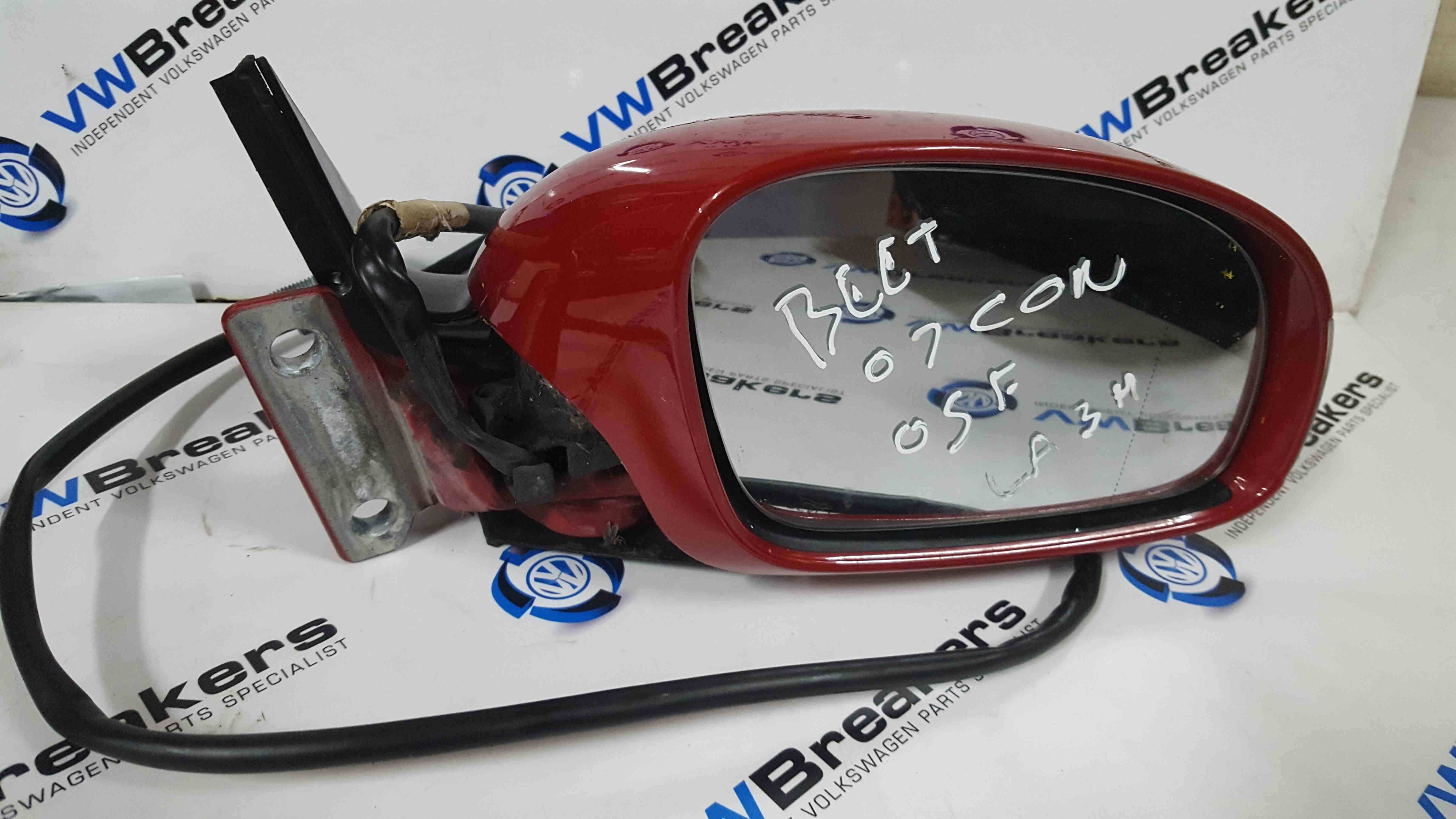 Volkswagen Beetle Convertible 1999-2011 Drivers Os Wing Mirror RED LA3H OSF