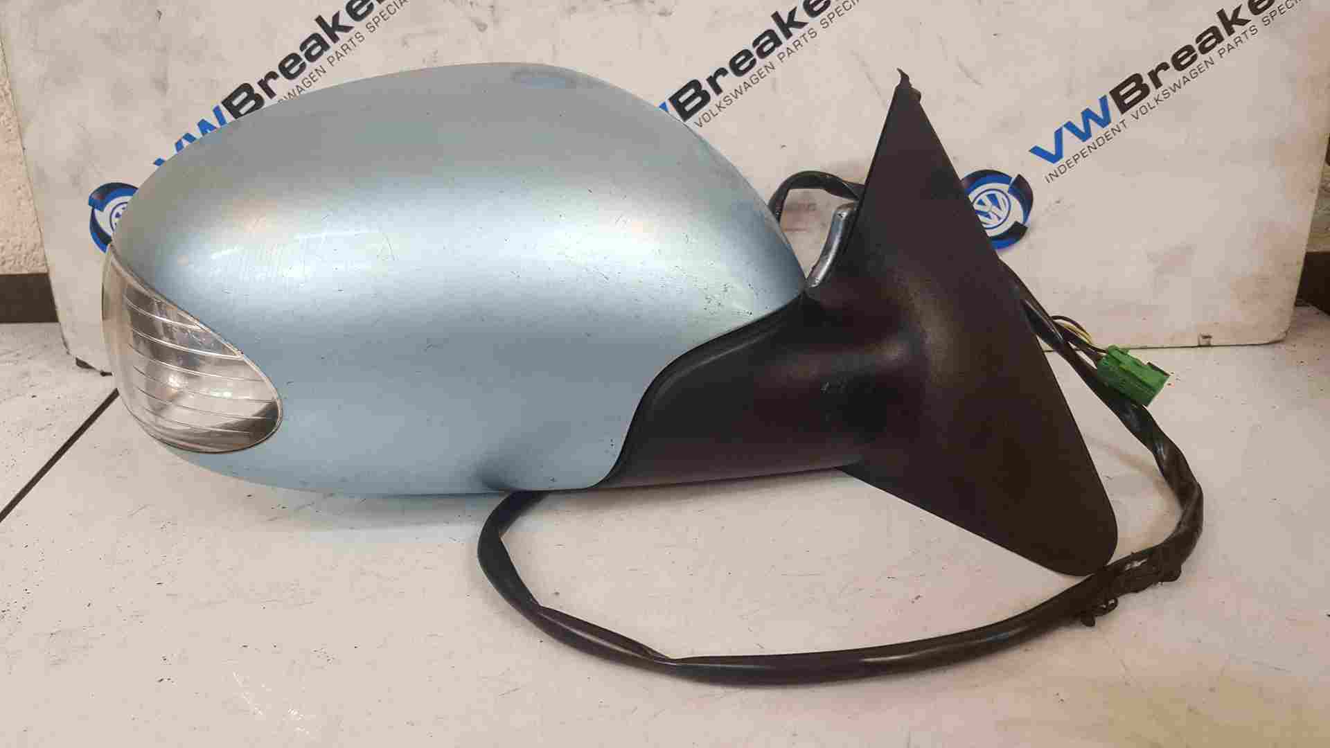 Volkswagen Beetle Convertible 2002-2006 Drivers Os Wing Mirror Blue Lb5q 3/5