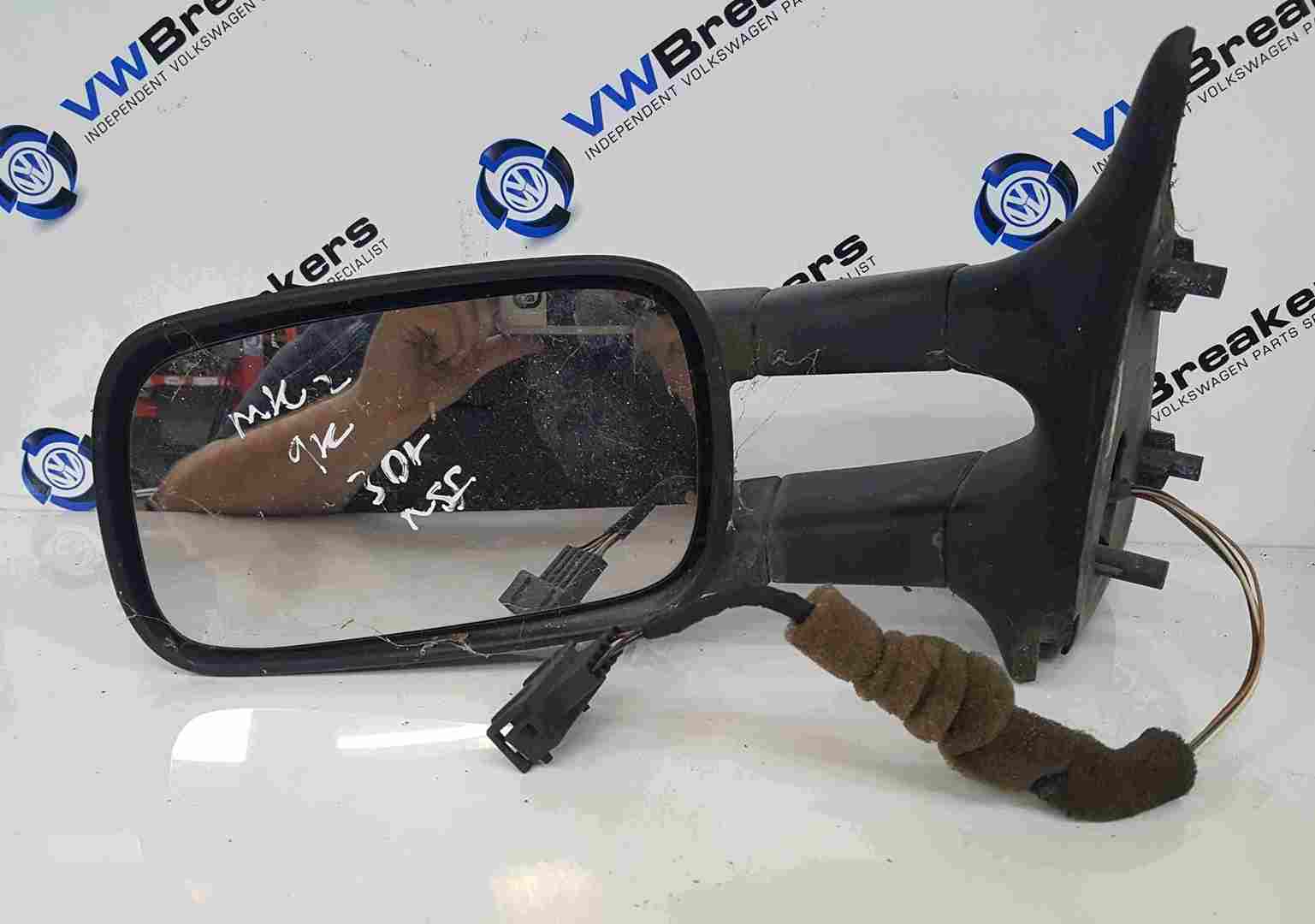 Volkswagen Caddy 1996-2004 Passenger NS Wing Mirror Plain Black Electric