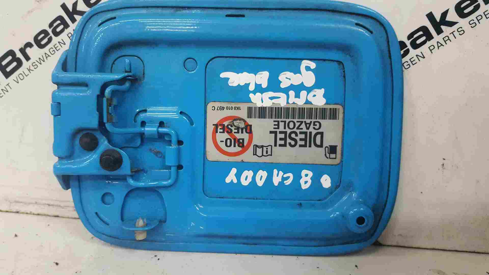 Volkswagen Caddy 20042010 Fuel Flap Cover British GAS Blue 1K0010497C