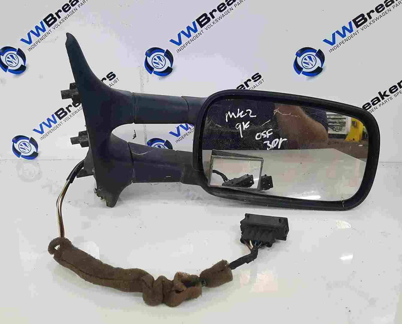 Volkswagen Caddy 9K 1996-2004 Drivers OS Wing Mirror Electric Plain Black