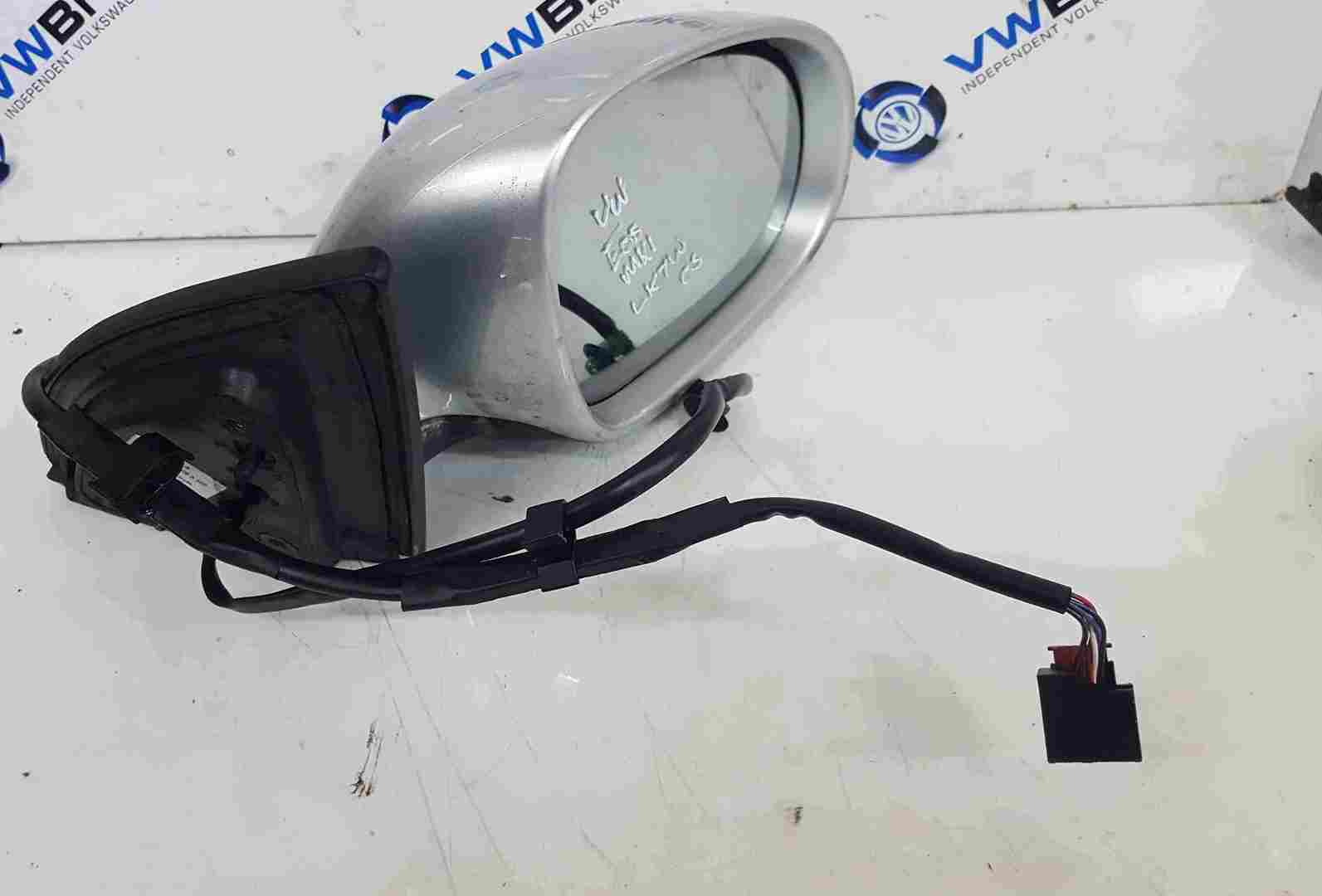 Volkswagen EOS 2005-2016 Drivers OS Wing Mirror Silver Blue LK7W 1Q2857508A