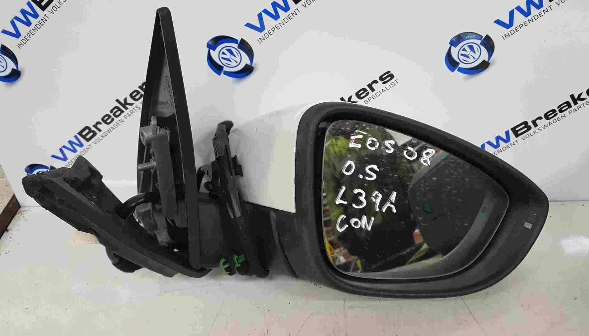 Volkswagen EOS 2005-2016 Drivers OS Wing Mirror White LB9A