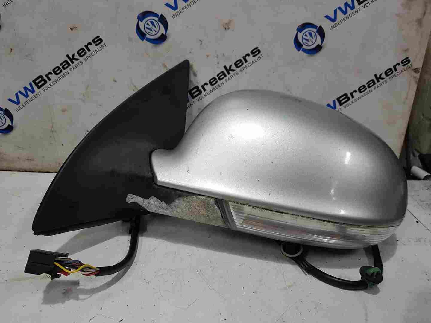 Volkswagen EOS 2005-2016 Passenger Ns Wing Mirror Silver Blue Lk7w 1Q2857507ab
