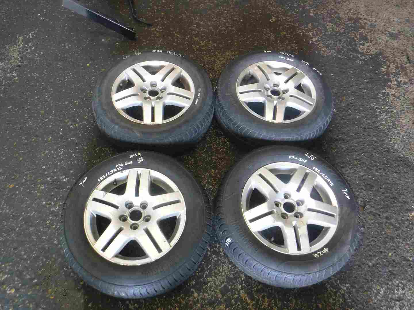 Volkswagen Golf MK4 1997-2004 Alloy Wheels Set X4 + Tyres 195 65 15