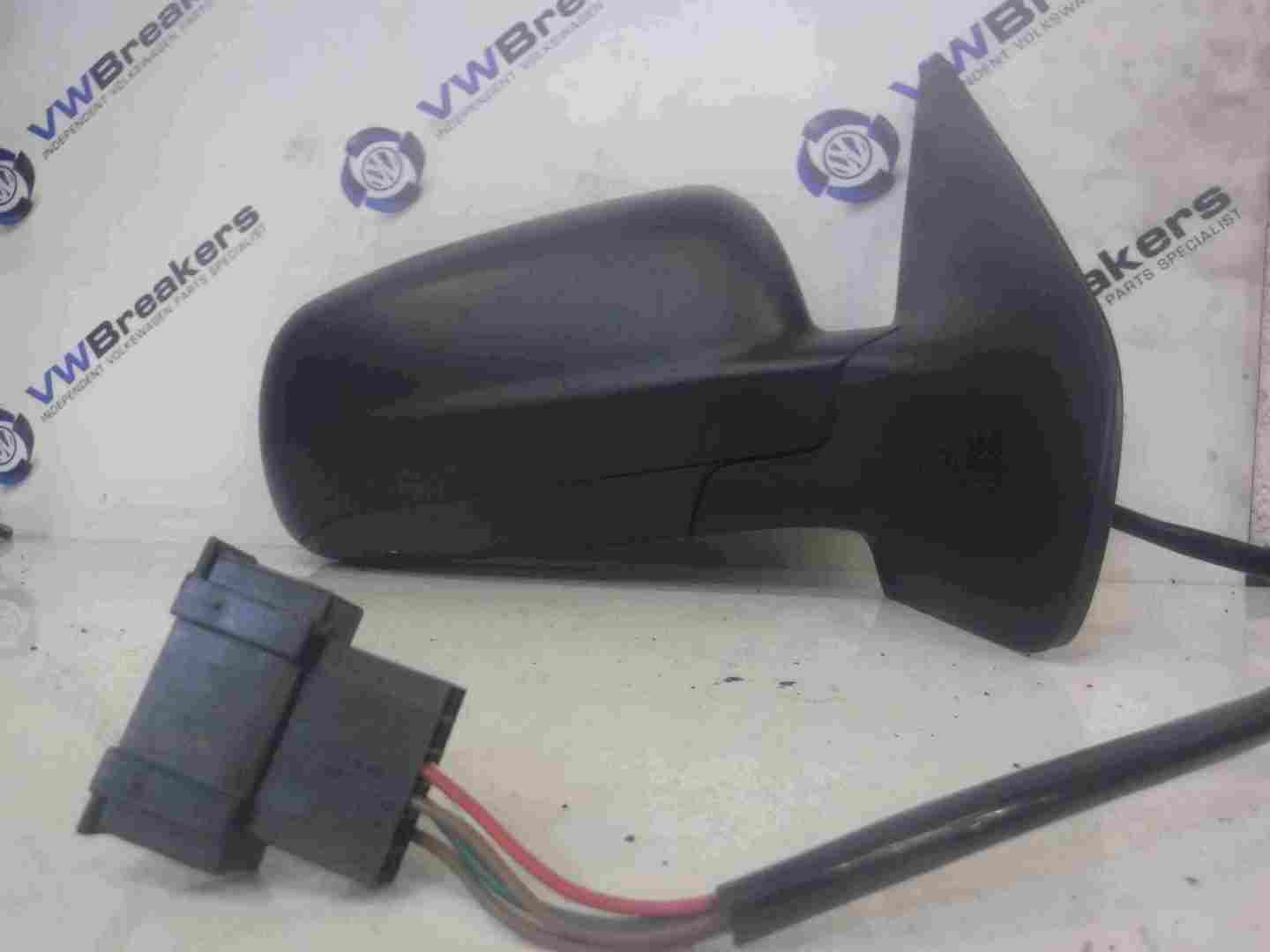 Volkswagen Golf MK4 1997-2004 Drivers OS Wing Mirror Plain Black Plastic