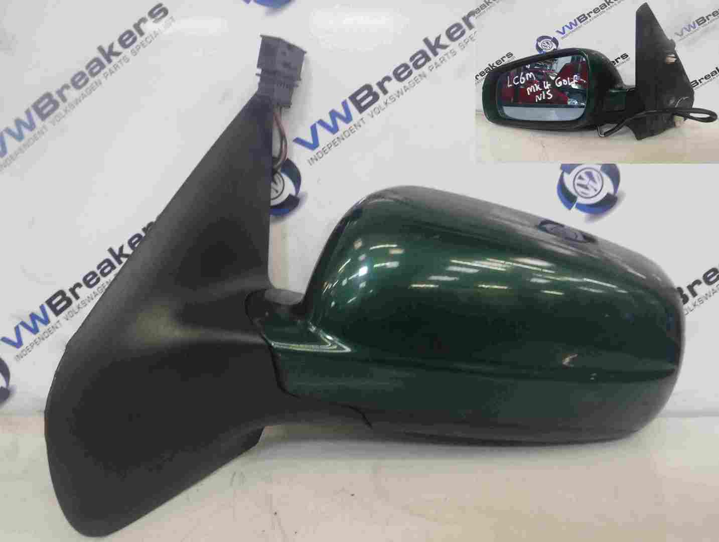 Volkswagen Golf MK4 1997-2004 Passenger NS Wing Mirror Green LC6M