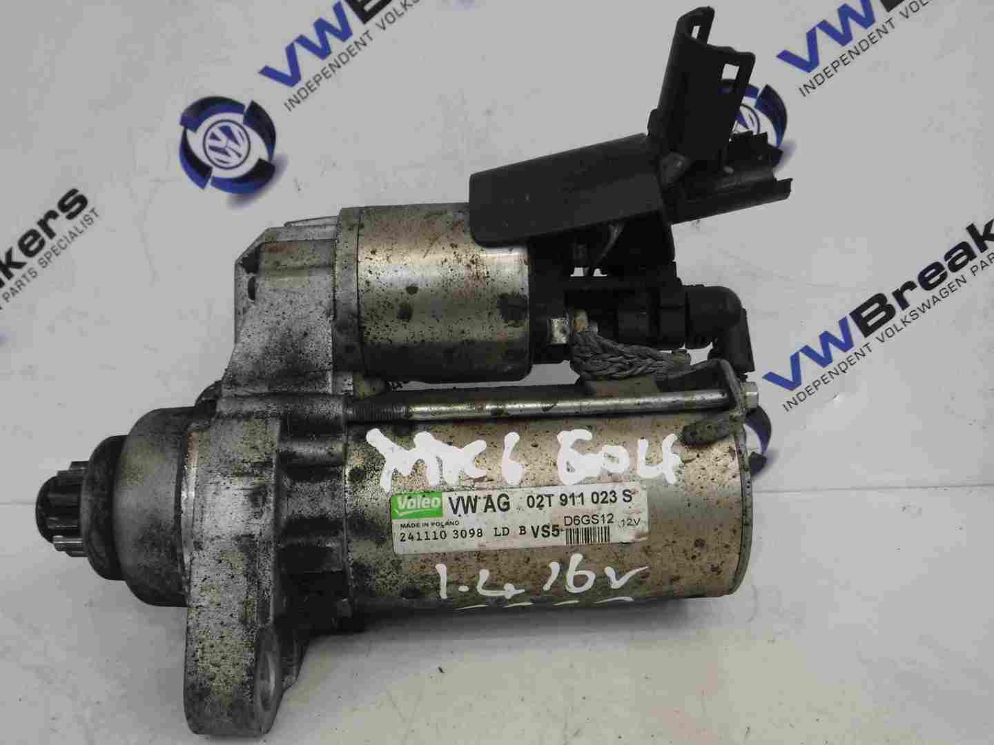 Volkswagen Golf MK5 20032009 1.4 16v Starter Motor Starting 02T911023S