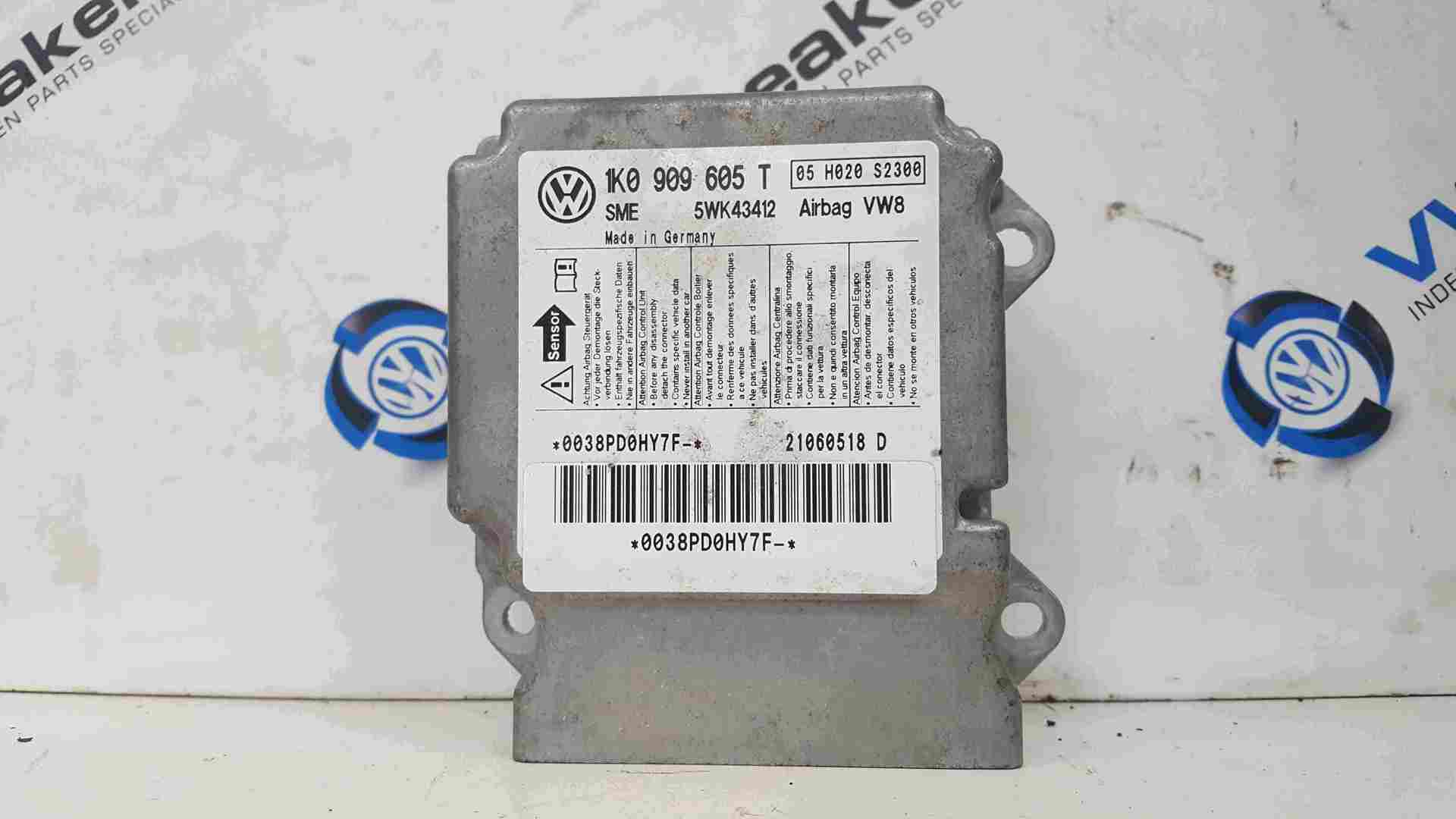 Volkswagen Golf MK5 2003-2009 Airbag ECU Module 1K0909605T