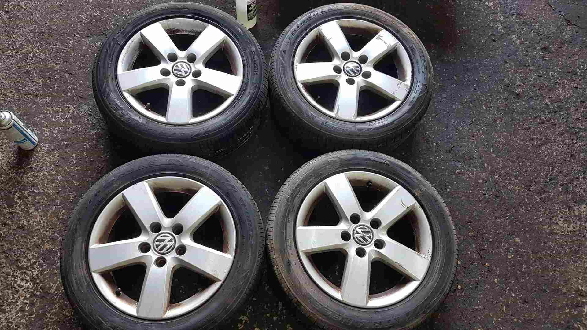 Volkswagen Golf MK5 2003-2009 Alloy Wheel SET X4 + Tyres 205 55 16 1t0601025m