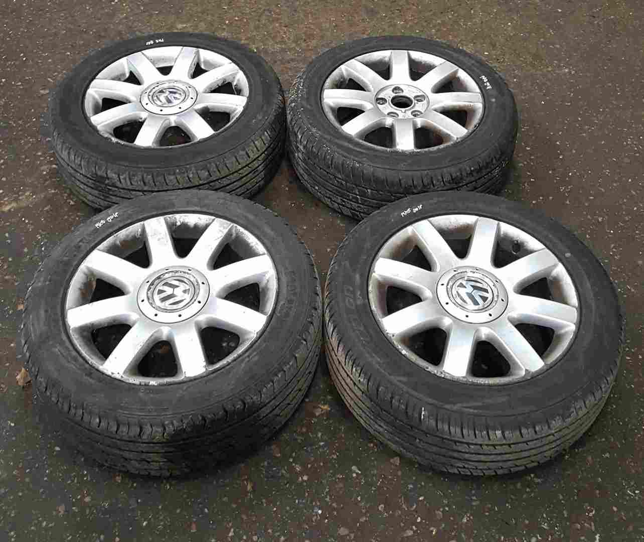 Volkswagen Golf MK5 2003-2009 Alloy Wheels Set X4 + Tyres 205 55 16 1K0601025RR