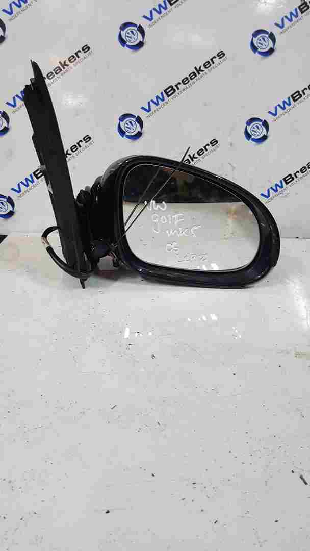 Volkswagen Golf MK5 2003-2009 Driver Os Wing Mirror Black Lc9z Broken Lens 