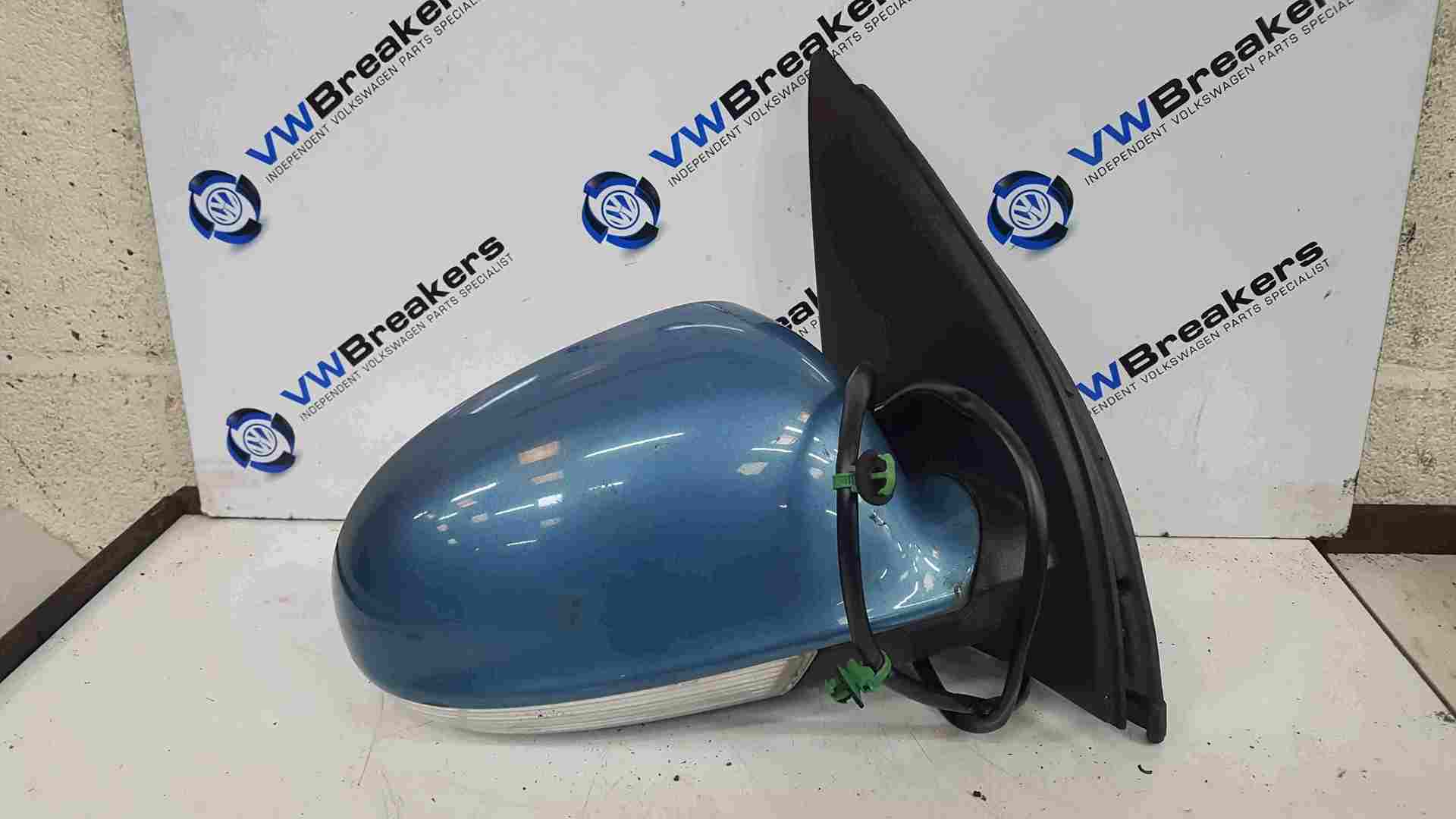 Volkswagen Golf MK5 2003-2009 Drivers OS Wing Mirror Blue LA5S