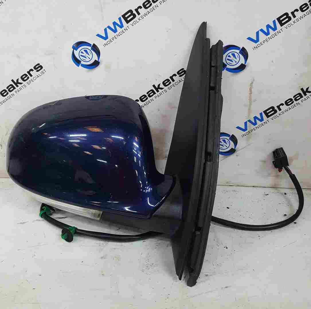 Volkswagen Golf MK5 2003-2009 Drivers Os Wing Mirror Blue Ld5q Marked