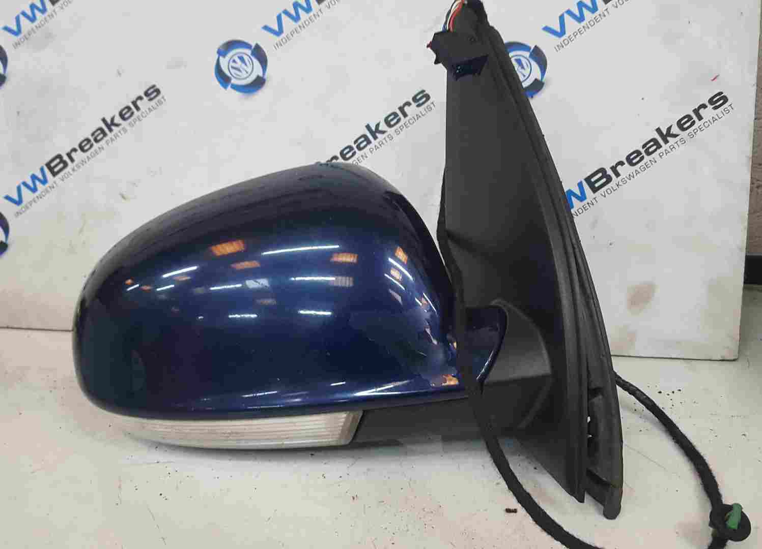 Volkswagen Golf MK5 2003-2009 Drivers Os Wing Mirror Blue Ld5q marked
