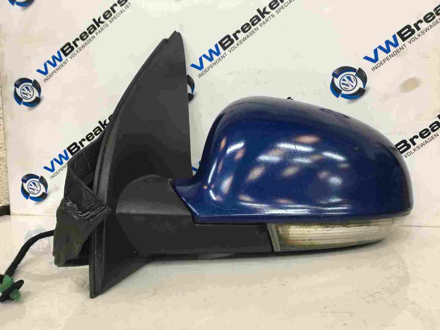 Volkswagen Golf MK5 2003-2009 Passenger NS Wing Mirror Blue LC5J PAINTED