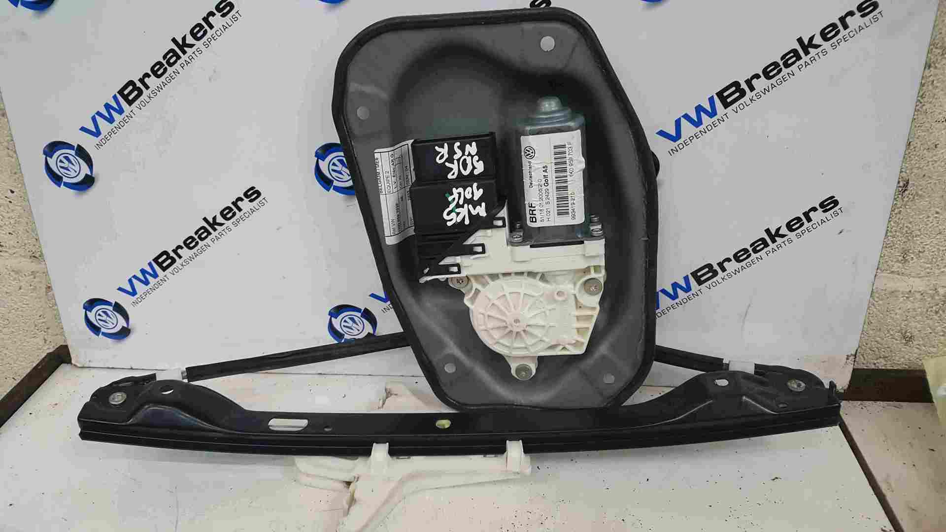 Volkswagen Golf MK5 2003-2009 Passenger NSR Rear Window Motor Regulator