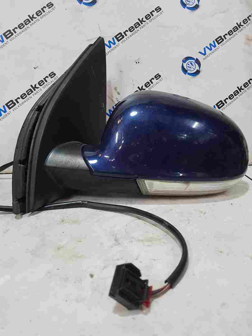 Volkswagen Golf MK5 2003-2009 Passenger Ns Wing Mirror Blue Ld5q