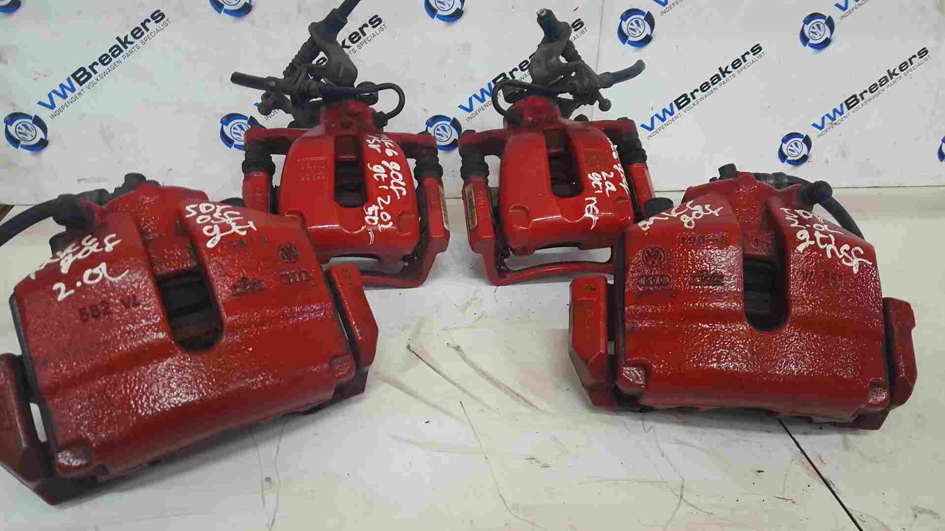 Volkswagen Golf MK6 2009-2012 2.0 GTI Red SET Of Calipers Front Rear