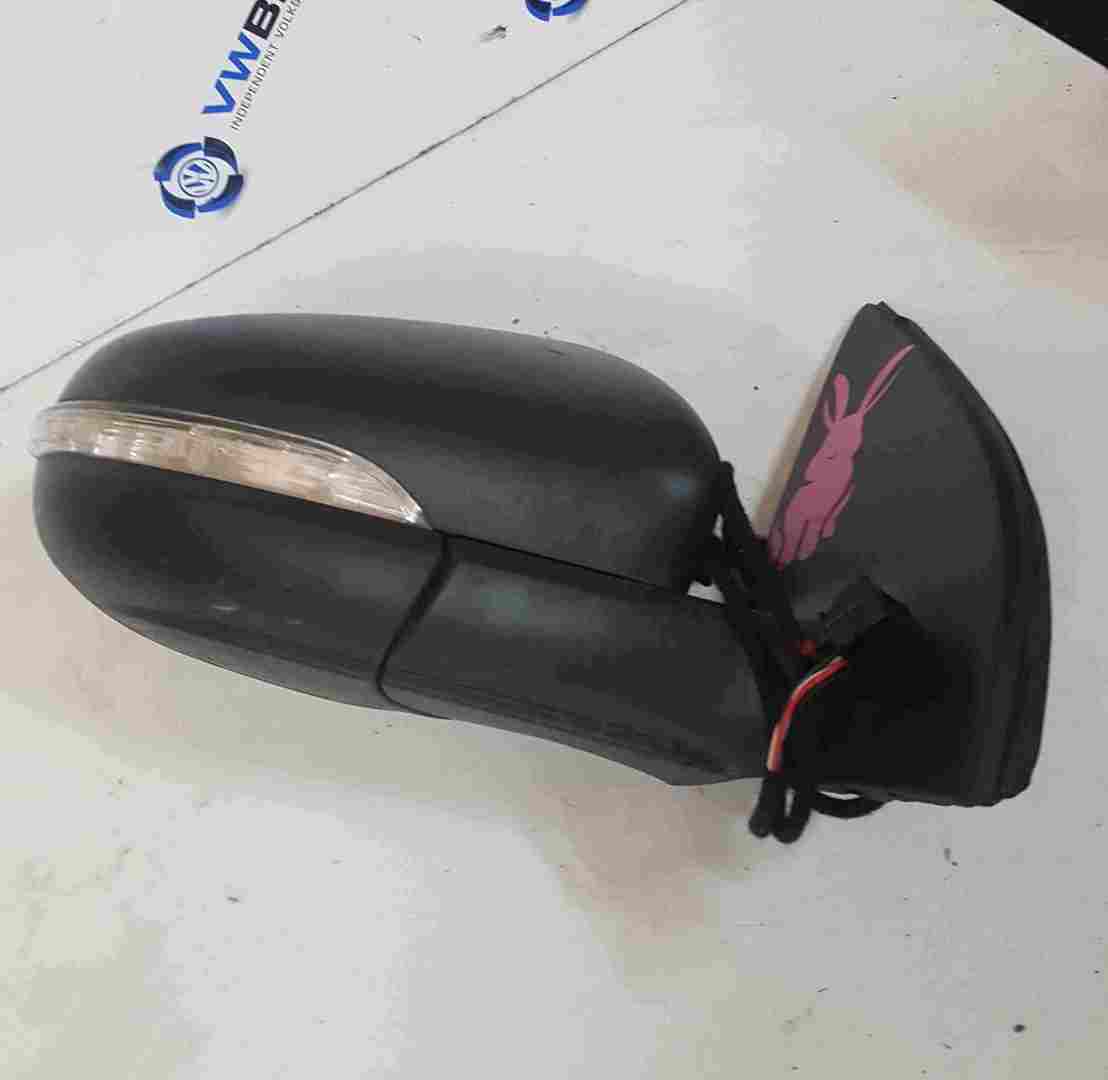 Volkswagen Golf MK6 2009-2012 Drivers OS Wing Mirror Plain Black