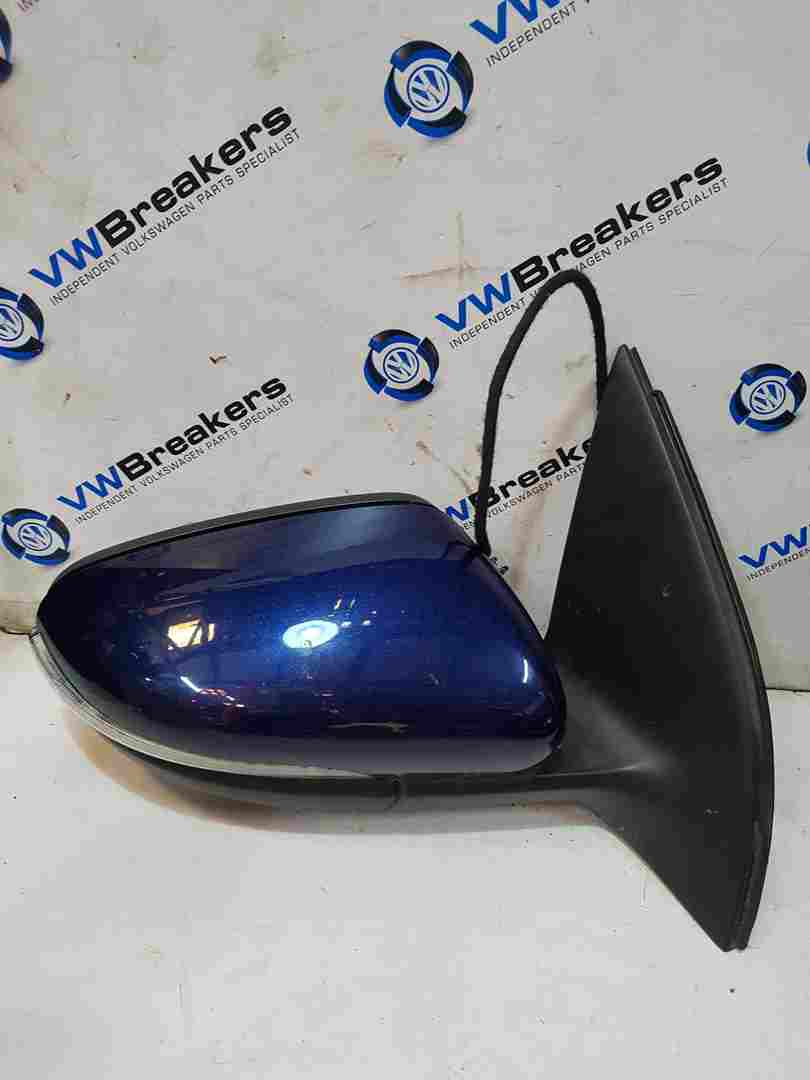 Volkswagen Golf MK6 2009-2012 Drivers Os Wing Mirror Blue Ld5q NSF