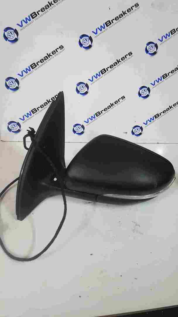 Volkswagen Golf MK6 2009-2012 Passenger NS Wing Mirror Plain Black