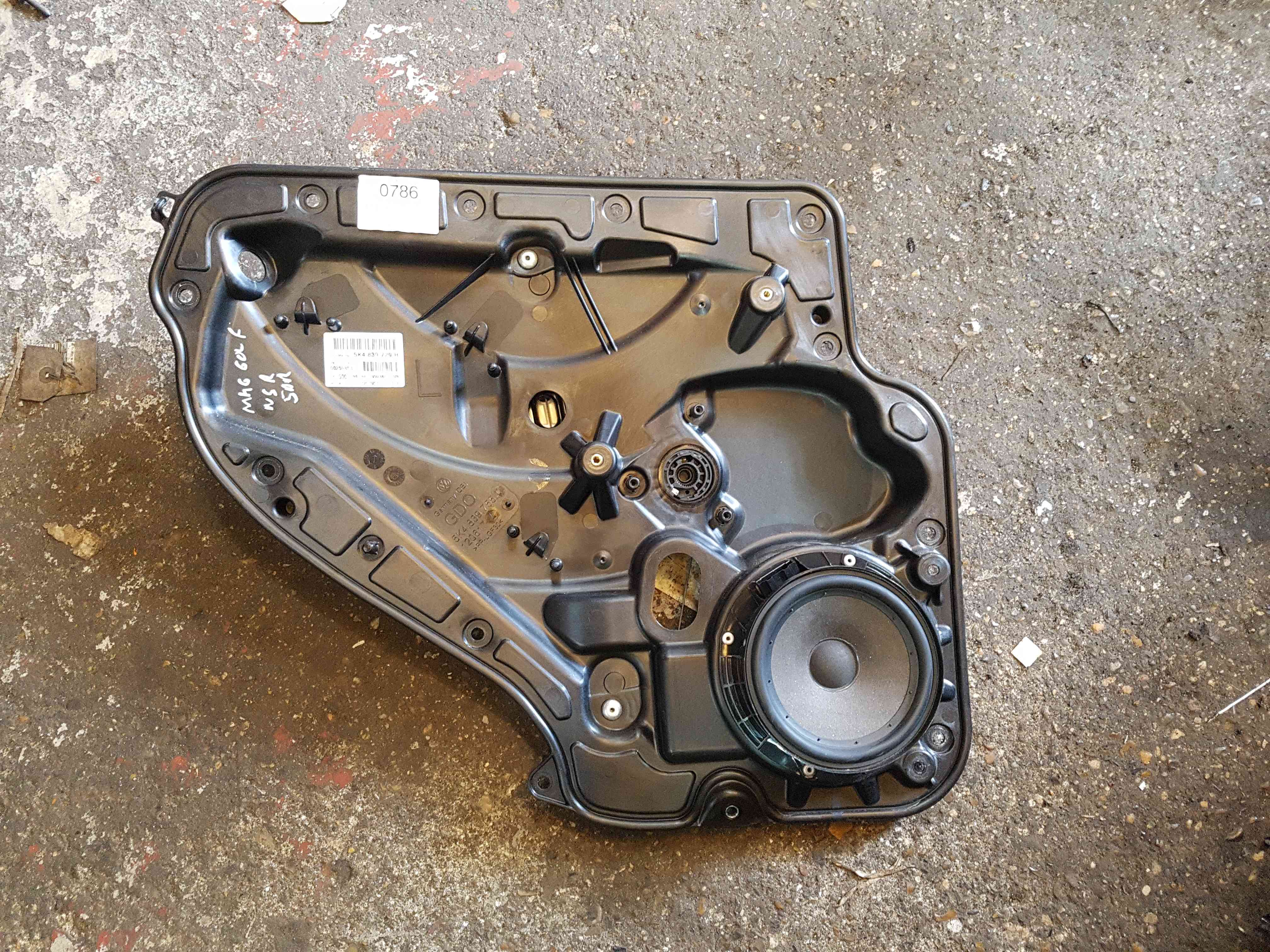 Volkswagen Golf MK6 2009-2012 Passenger NSR Rear Window Regulator Electric