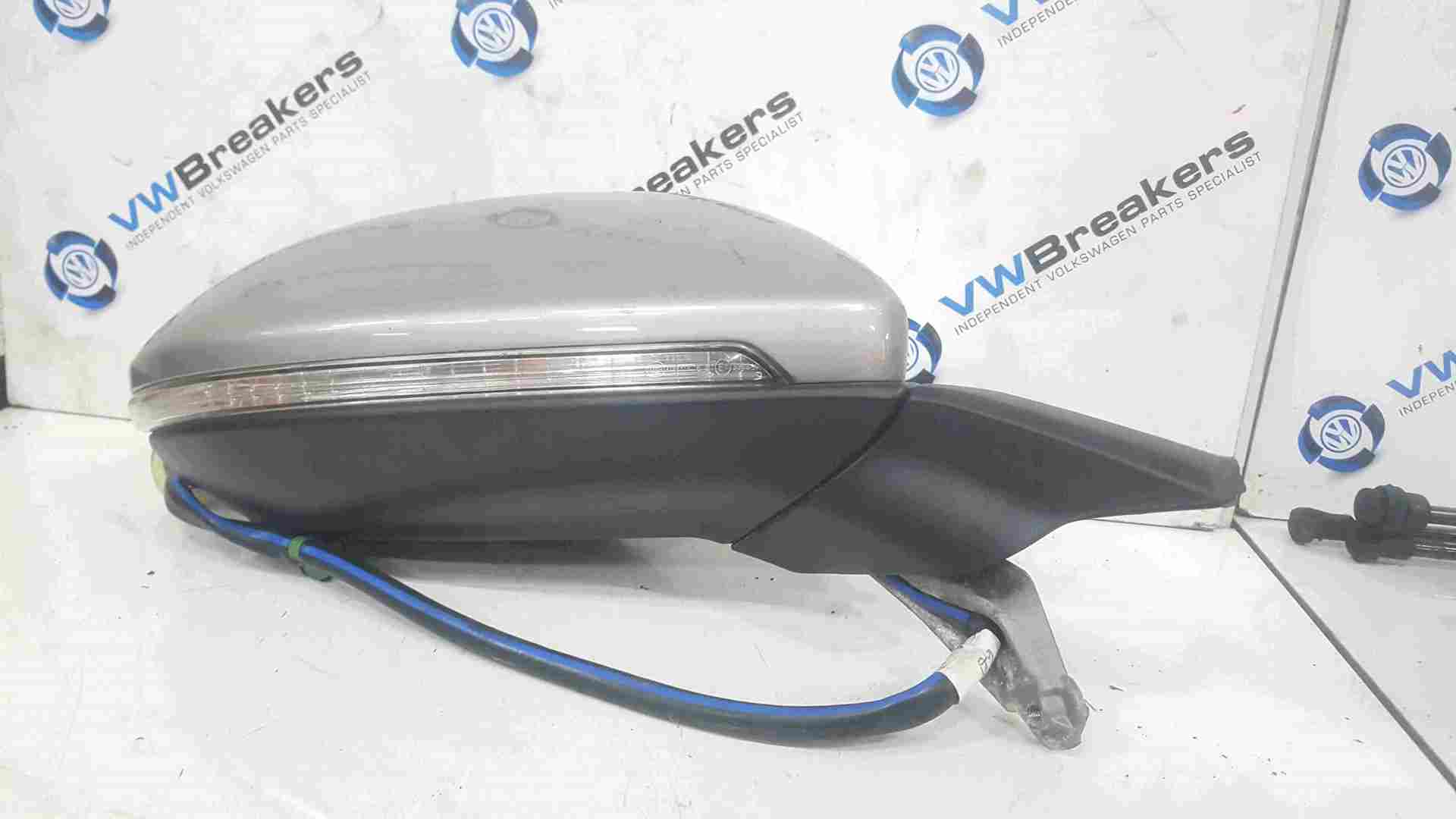 Volkswagen Golf MK7 2012-2017 Drivers Os Wing Mirror Silver Lb7w Folding
