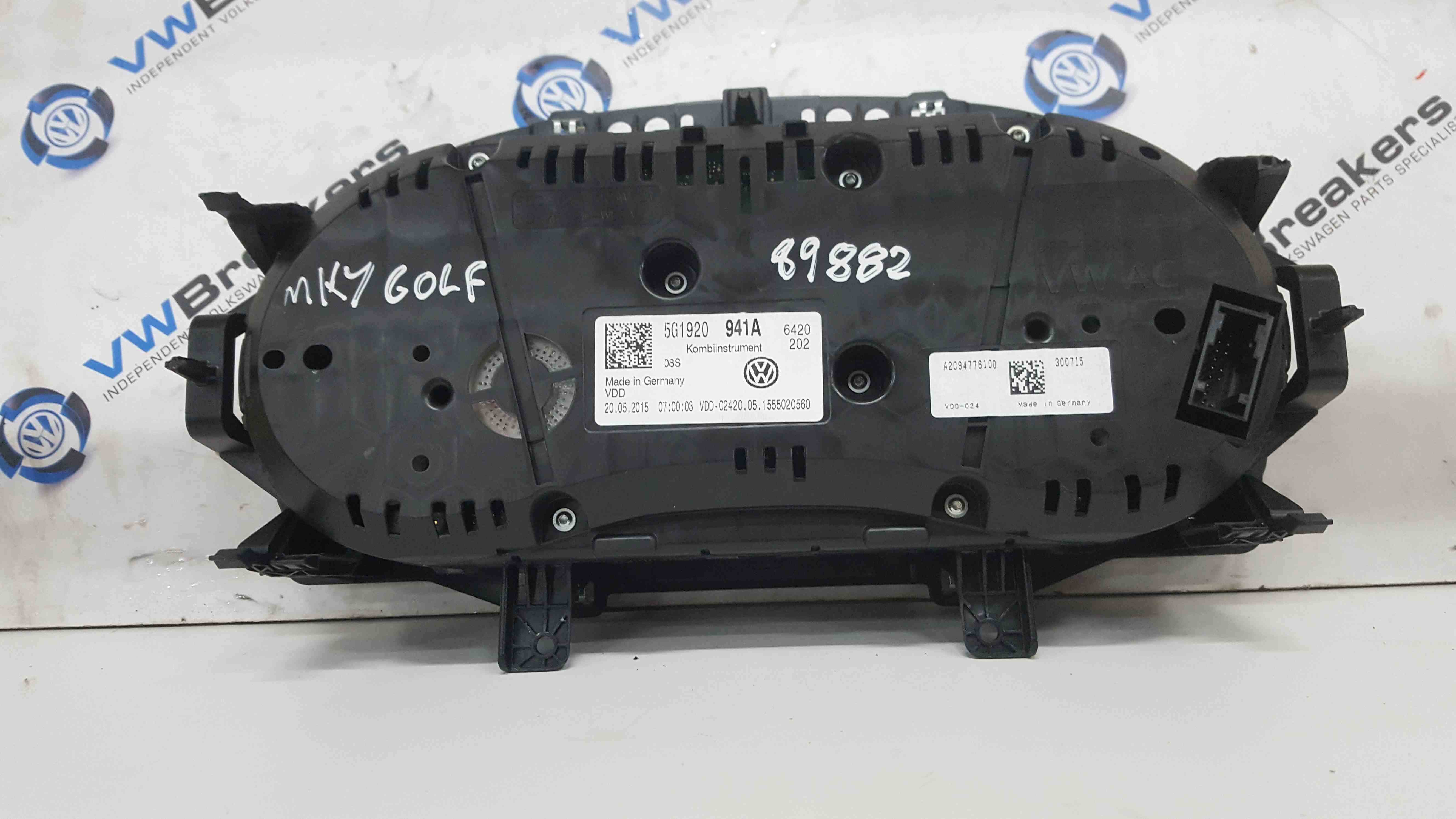 Volkswagen Golf MK7 2012-2017 Instrument Panel Clocks Dials 89K 5G1920941A