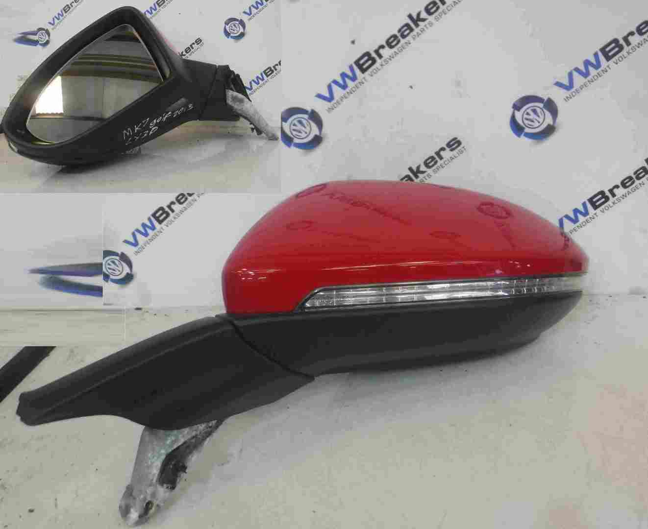 Volkswagen Golf MK7 2012-2017 Passenger NS Wing Mirror Red LY3D
