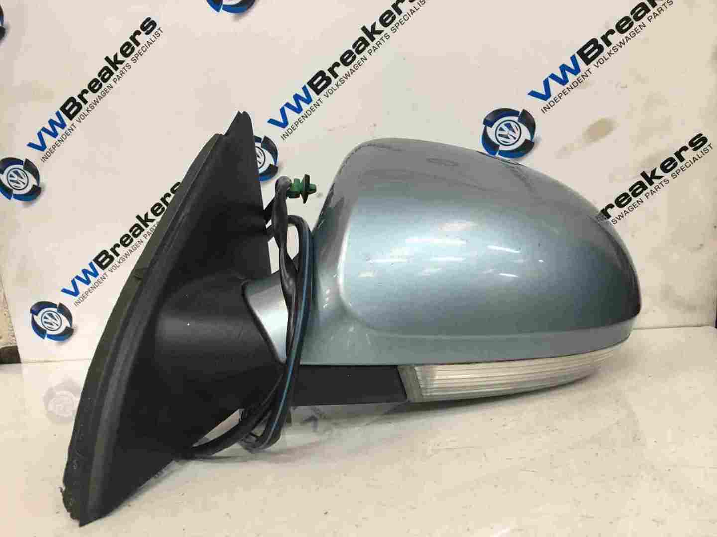 Volkswagen Passat B6 2005-2010 Passenger NS Wing Mirror Silver Blue LB5M