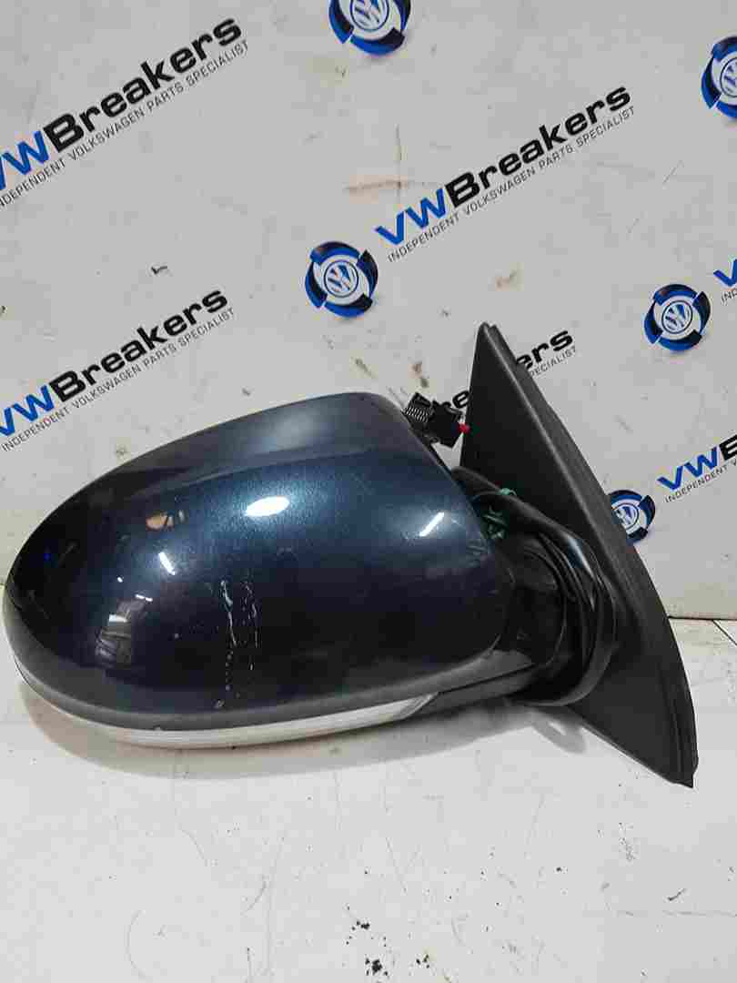 Volkswagen Passat B6 2005-2010 Driver Os Mirror Blue Lc5f Puddle Light Folding