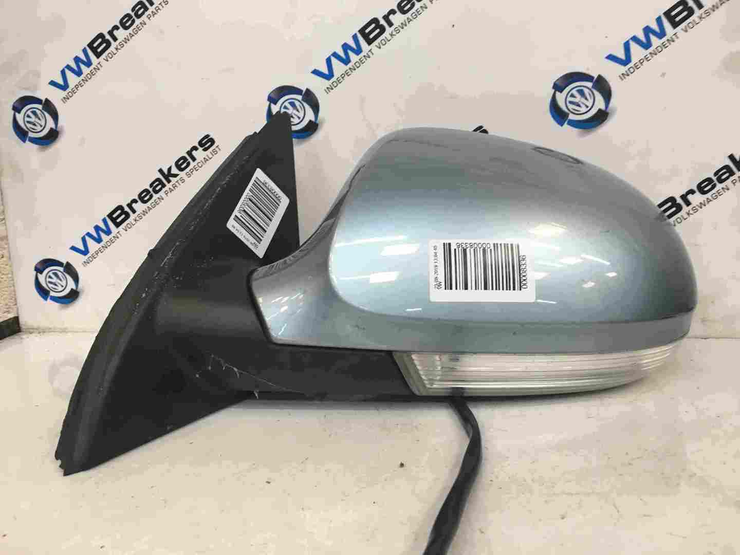 Volkswagen Passat B6 2005-2010 Passenger NS Wing Mirror Blue Silver LB5M