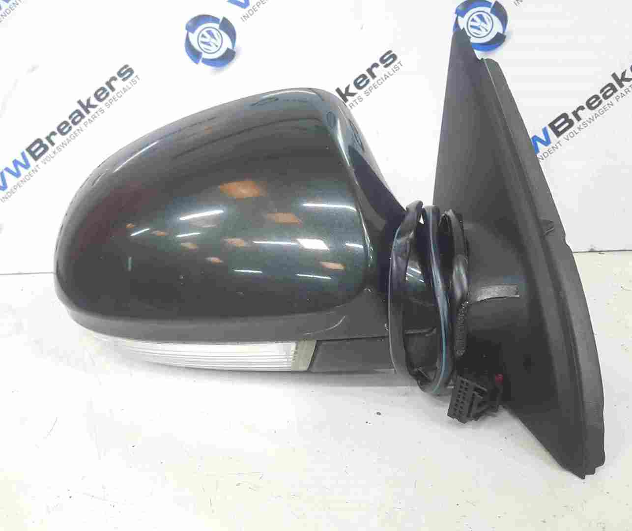 Volkswagen Passat Saloon 2005-2010 Drivers OS Wing Mirror Green LC6S