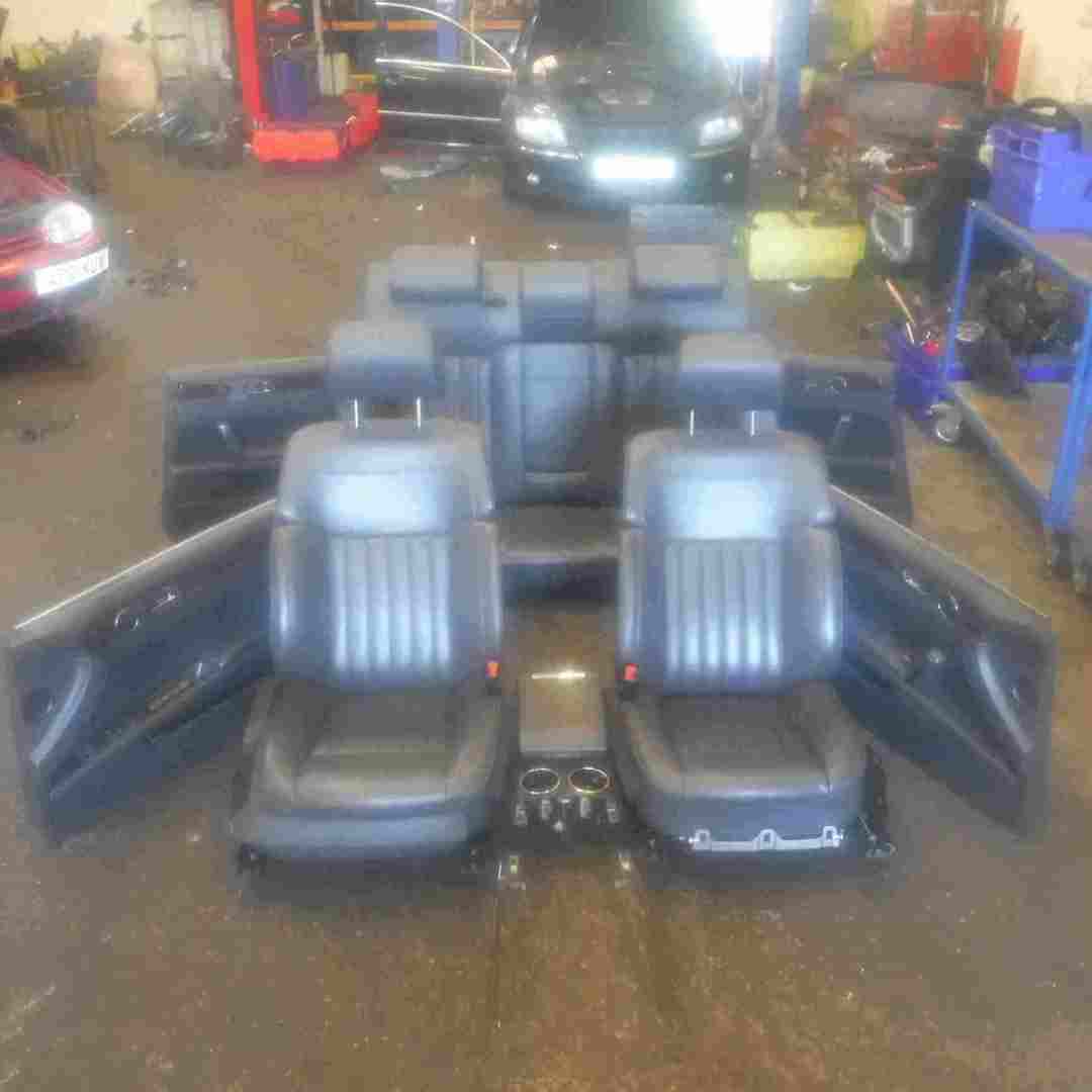 Volkswagen Phaeton 2002-2006 Black Leather Interior Set Chairs Seats Cards