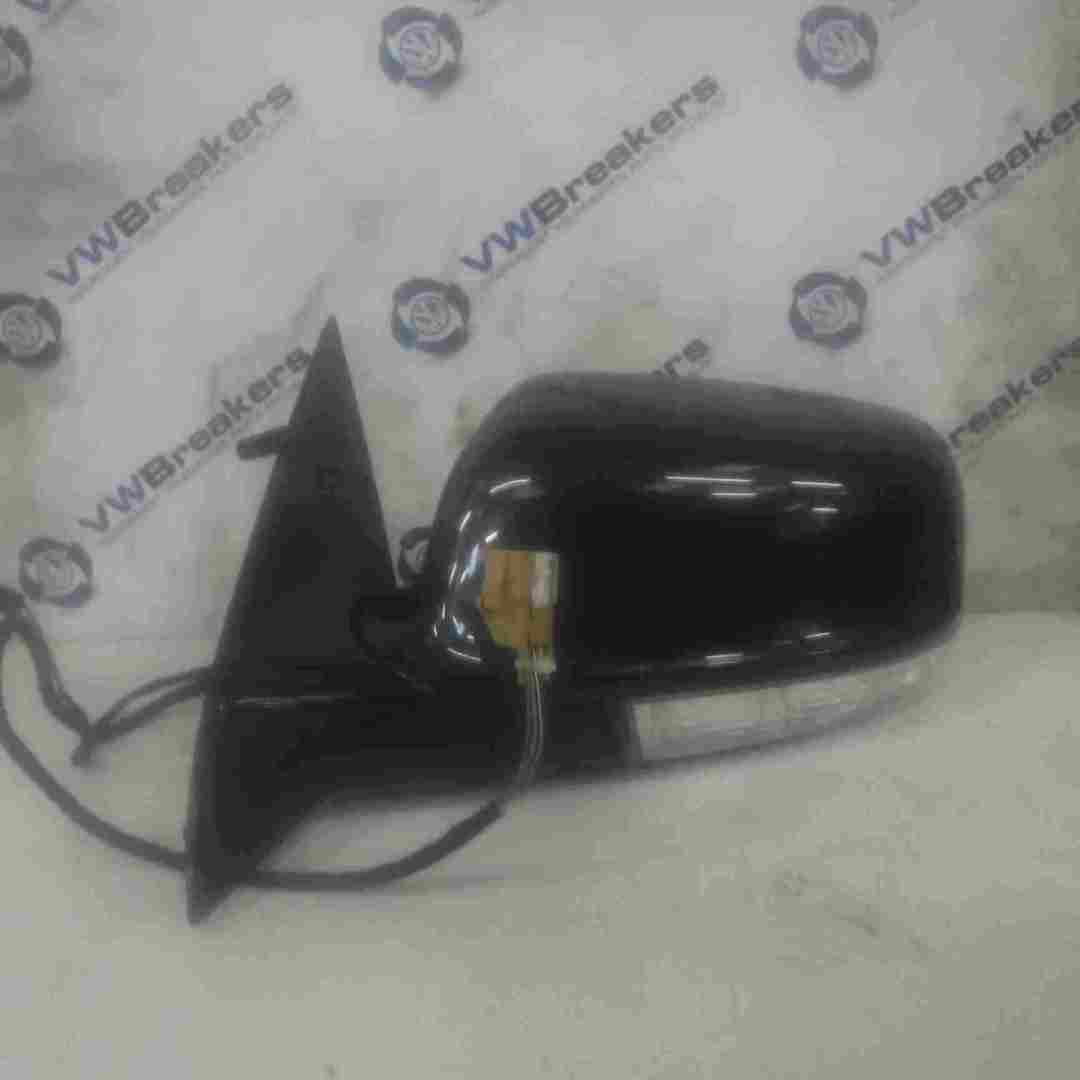 Volkswagen Phaeton 2002-2006 Passenger NS Wing Mirror Black LR9V