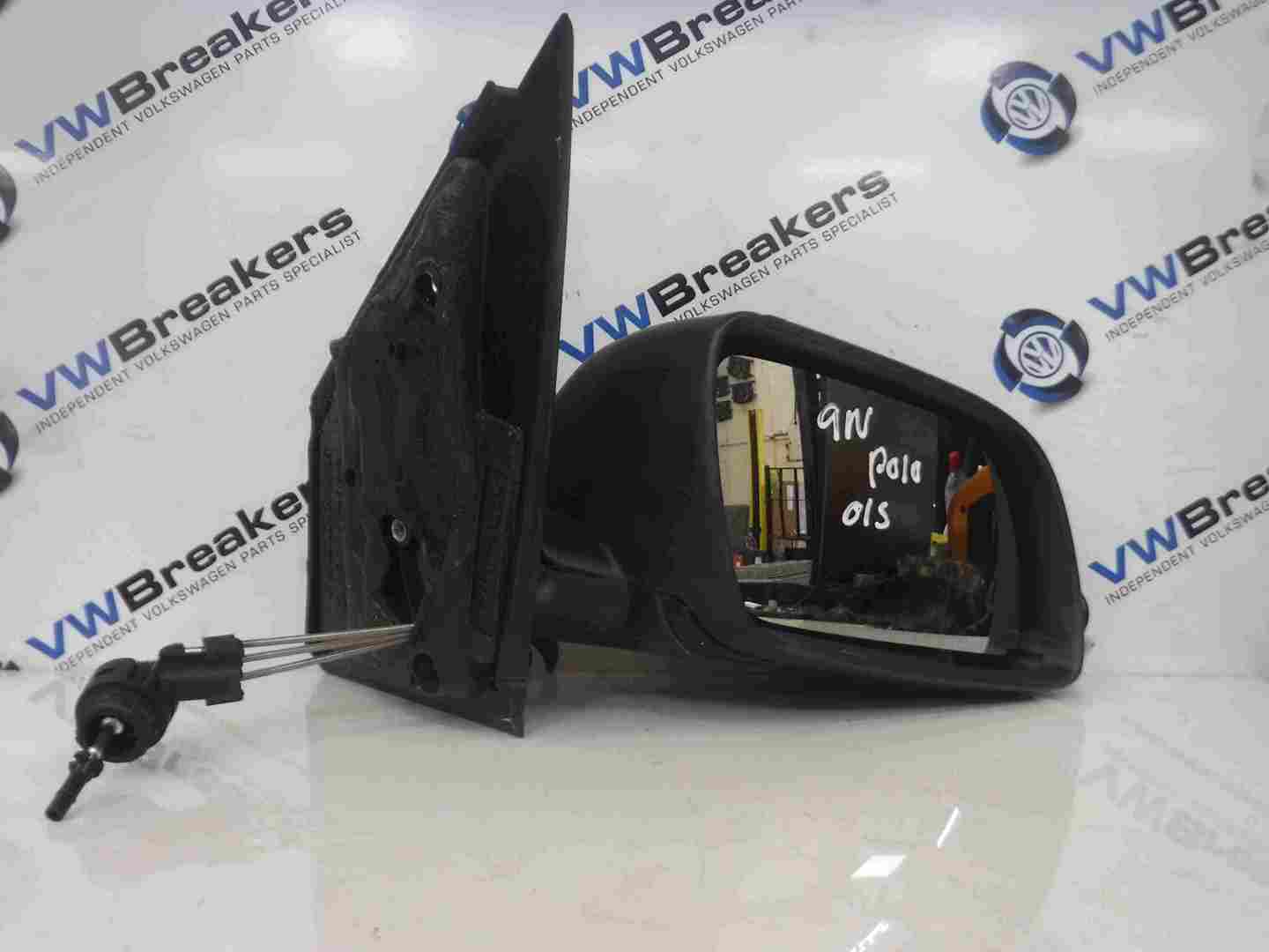 Volkswagen Polo 2003-2006 9N Drivers OS Wing Mirror Plain Black Manual