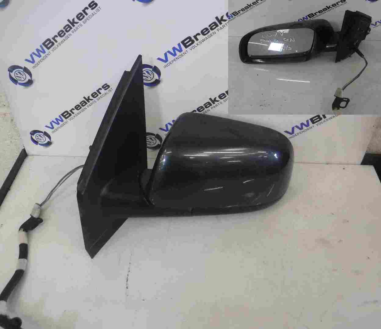 Volkswagen Polo 2003-2006 9N Passenger NS Wing Mirror Grey LC7V