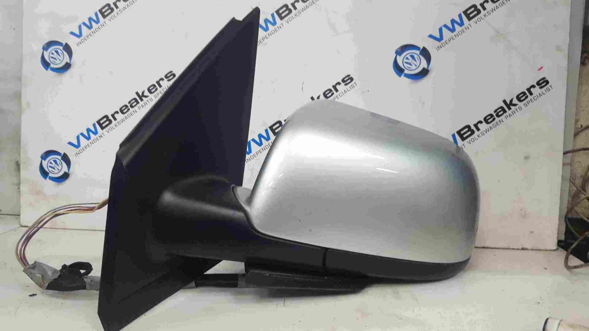Volkswagen Polo 2003-2006 9N Passenger NS Wing Mirror Silver LA7W Electric