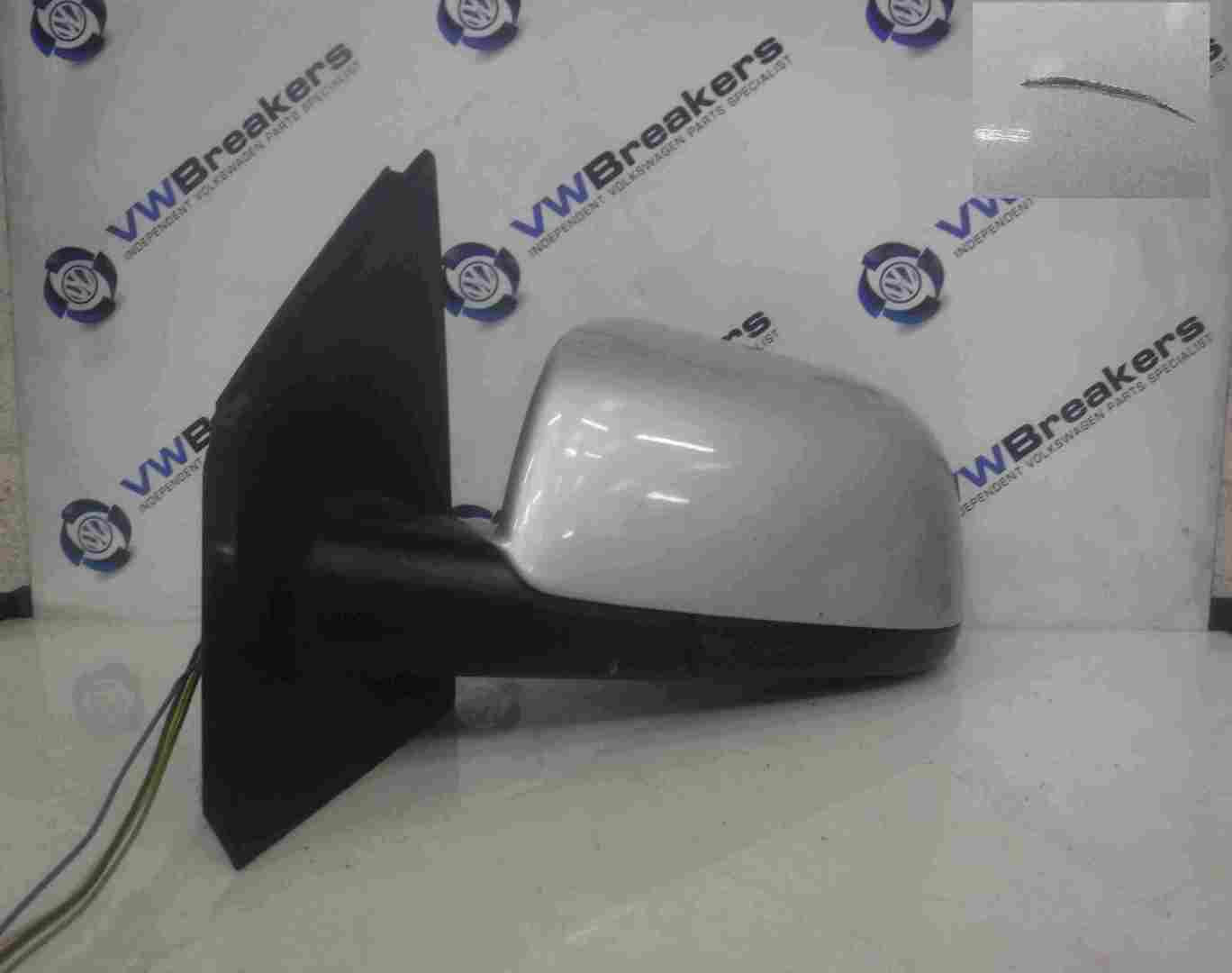 Volkswagen Polo 2003-2006 9N Passenger NS Wing Mirror Silver LA7W