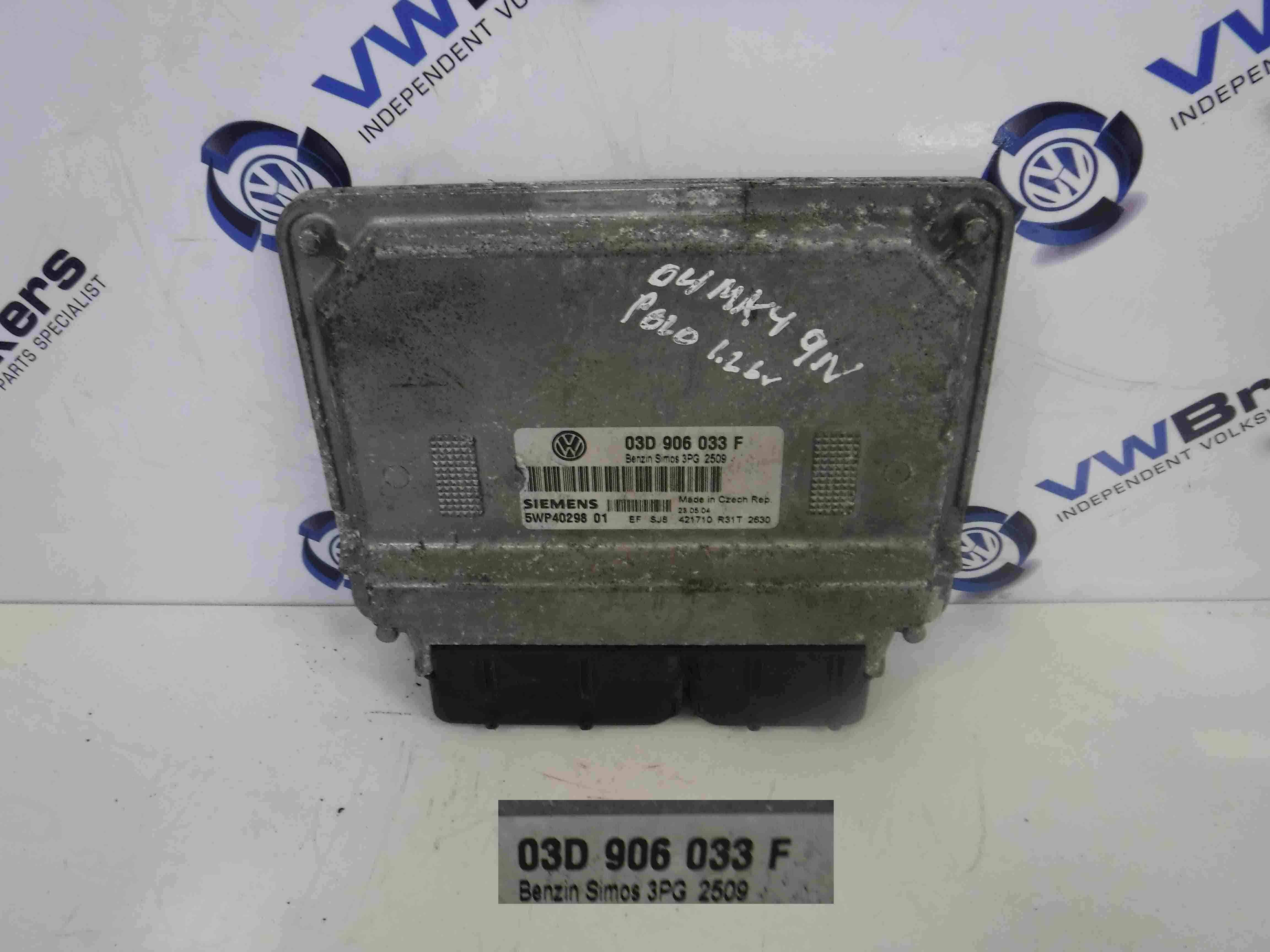 Volkswagen Polo 2003-2008 9N 9N3 Engine Control Unit Computer 03D906033F