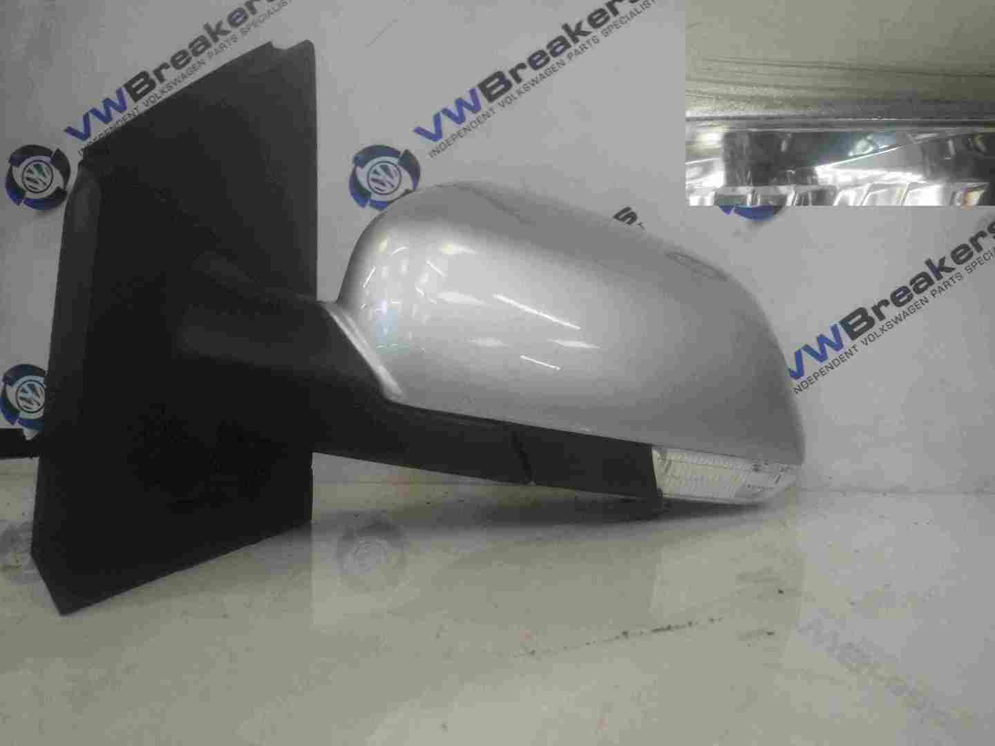 Volkswagen Polo 2006-2008 9N3 Passenger NS Wing Mirror LA7W Silver