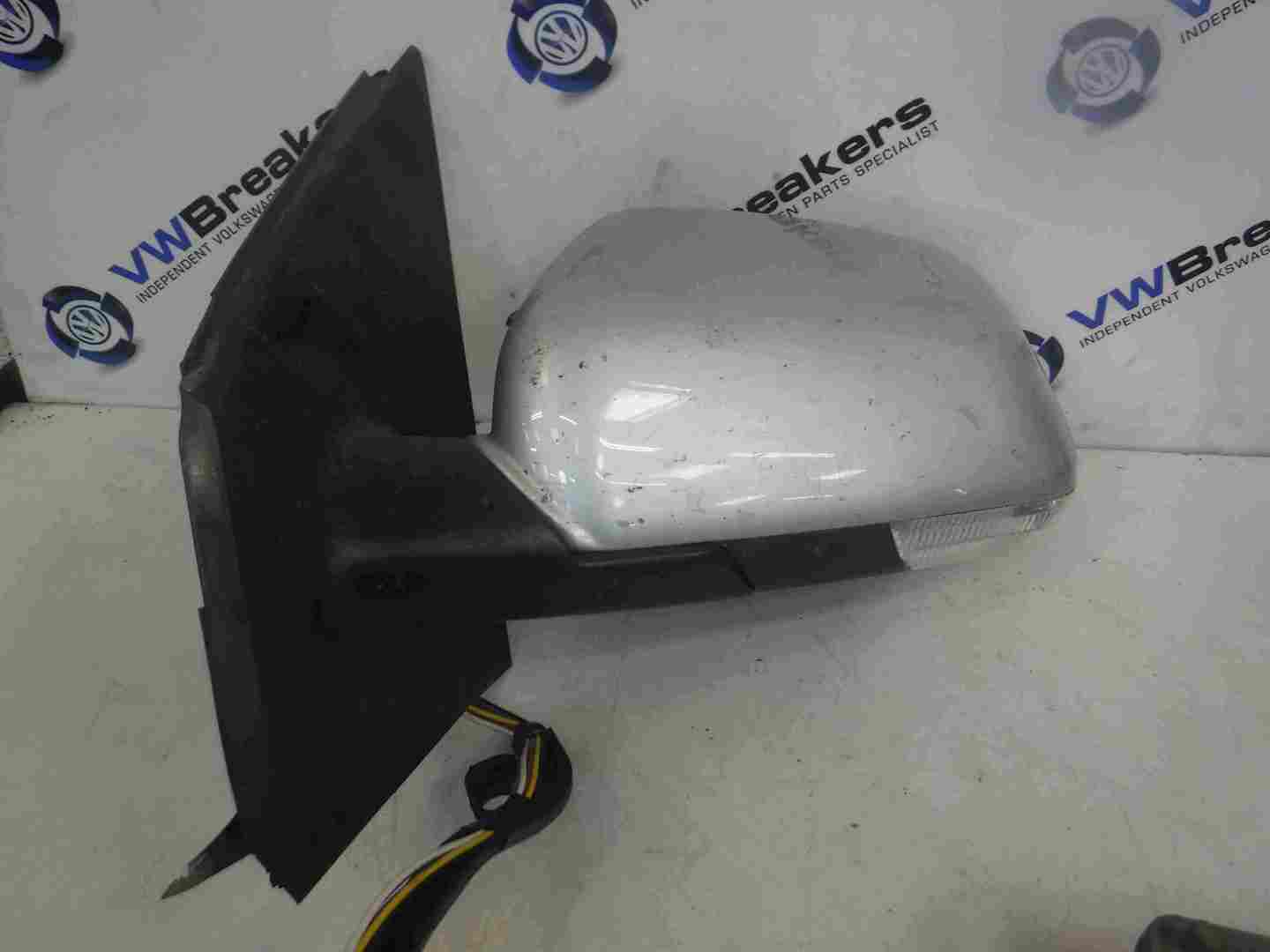 Volkswagen Polo 2006-2008 9N3 Passenger Ns Wing Mirror Silver La7w