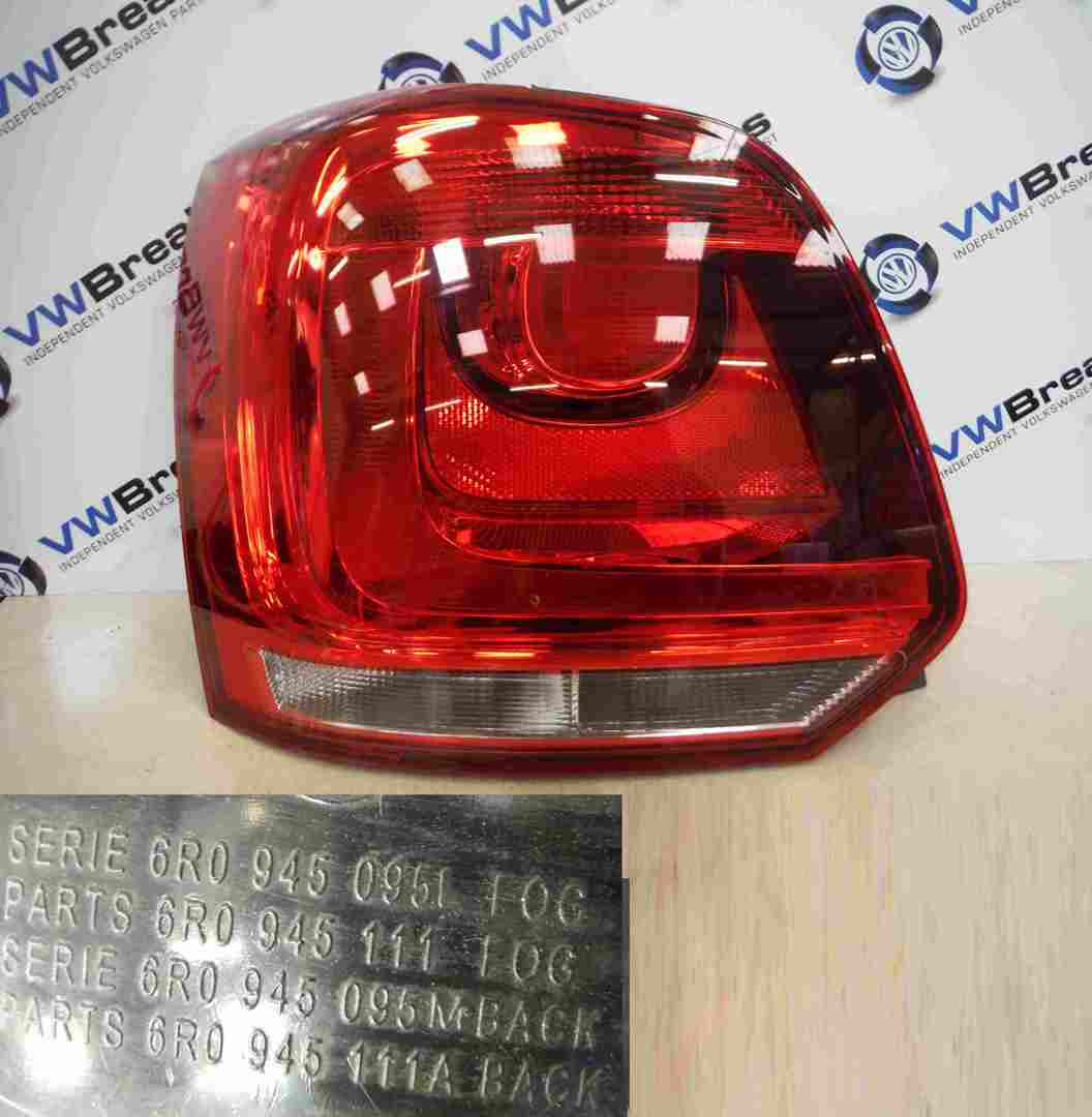Volkswagen Polo 2009-2014 6R Passenger NSR Rear Light Lenz 6R0945095n