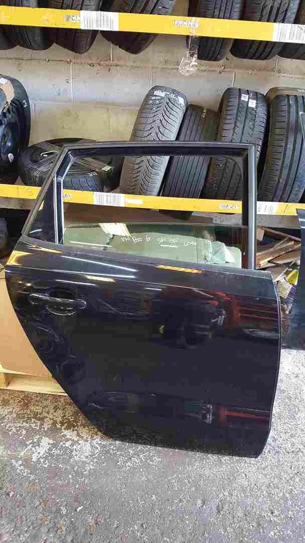 Volkswagen Polo 6C 2014-2017 Drivers OSR Rear Door Black Lc9x