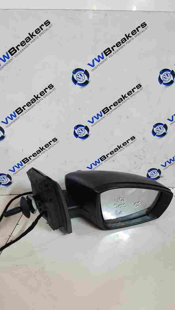 Volkswagen Polo 6C 2014-2017 Drivers Os Wing Mirror Plain Black Manual Heated