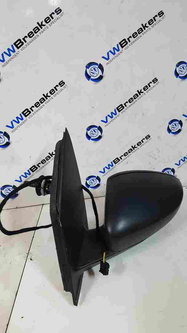 Volkswagen Polo 6C 2014-2017 Passenger NS Wing Mirror Plain Black Manual Heated