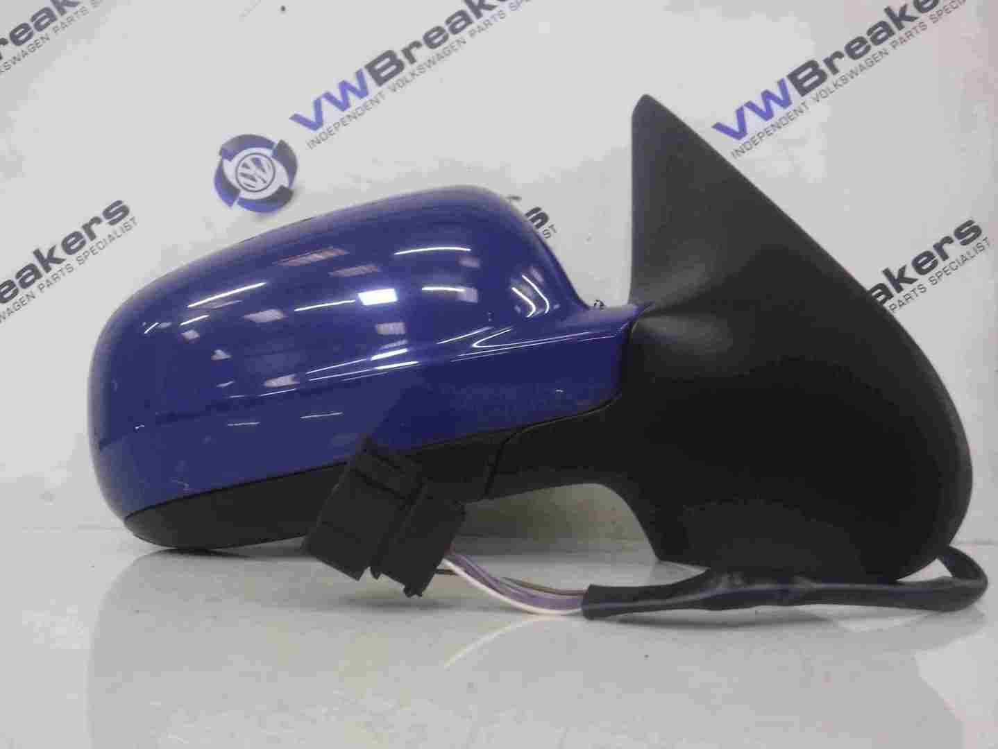 Volkswagen Polo 6N2 1999-2003 Drivers OS Wing Mirror Blue